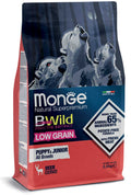 MONGE BWILD DOG LOW GRAIN PUPPY & JUNIOR CERVO 2,5 KG.
