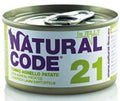 NATURAL CODE 21 TONNO CON AGNELLO & PATATE IN JELLY 85 GR.