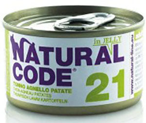 NATURAL CODE 21 TONNO CON AGNELLO & PATATE IN JELLY 85 GR.