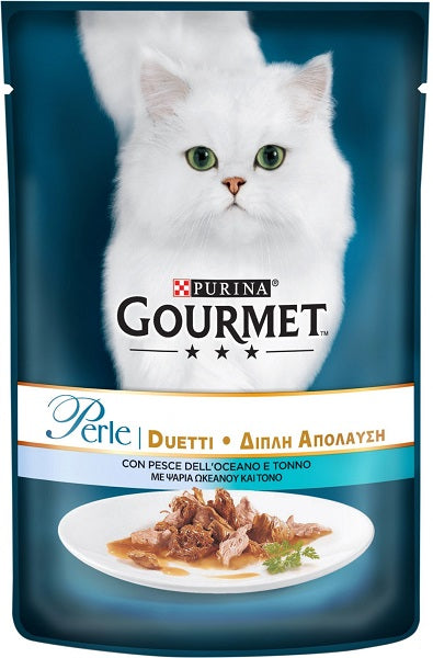 GOURMET PERLE DUETTI CON PESCE DELL'OCEANO & TONNO 85 GR.