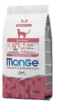 MONGE SUPERPREMIUM CAT STERILIZED MANZO 1,5 KG.