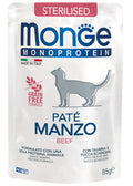 MONGE CAT MONOPROTEIN PATE' STERILISED MANZO 85 GR.