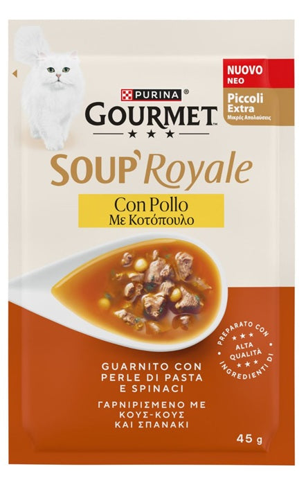 GOURMET SOUP ROYAL CON POLLO, PERLE DI PASTA & SPINACI 45 GR.