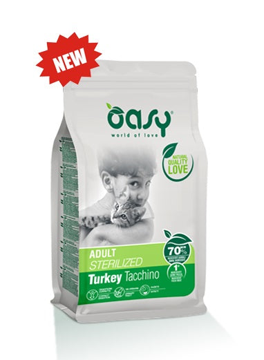 OASY CAT ADULT STERILIZED TACCHINO 1,5 KG.
