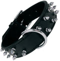 GLORIA COLLARE IN PELLE CON BORCHIE 55 CM. NERO