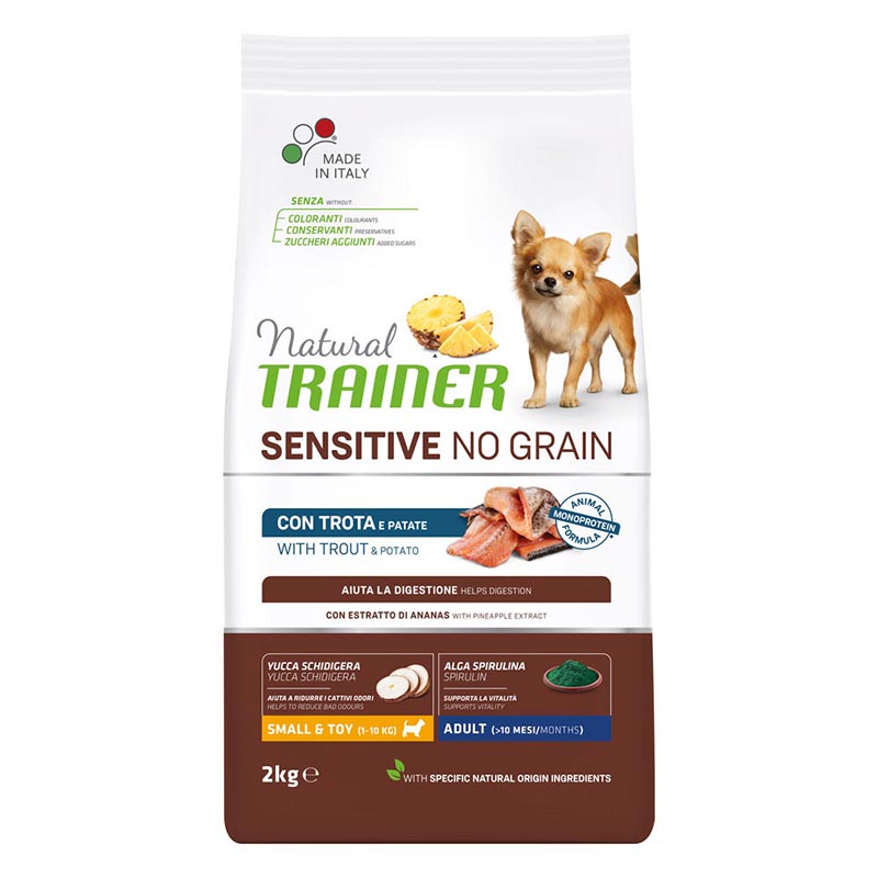 NATURAL TRAINER SENSITIVE NO GRAIN ADULT MINI TROTA 2 KG.