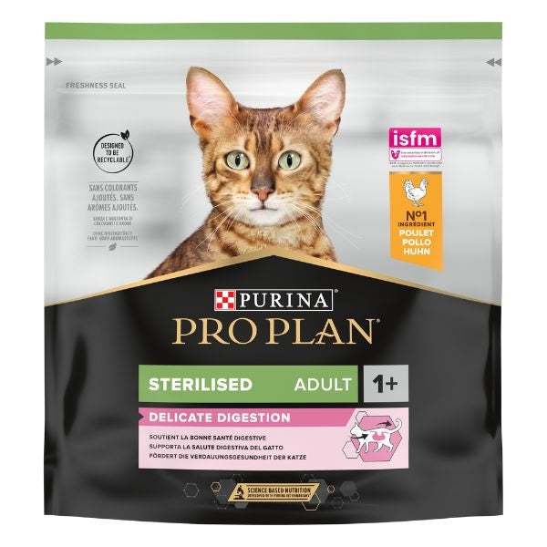 PURINA PRO PLAN CAT ADULT STERILISED DELICATE DIGESTION POLLO 400 GR.