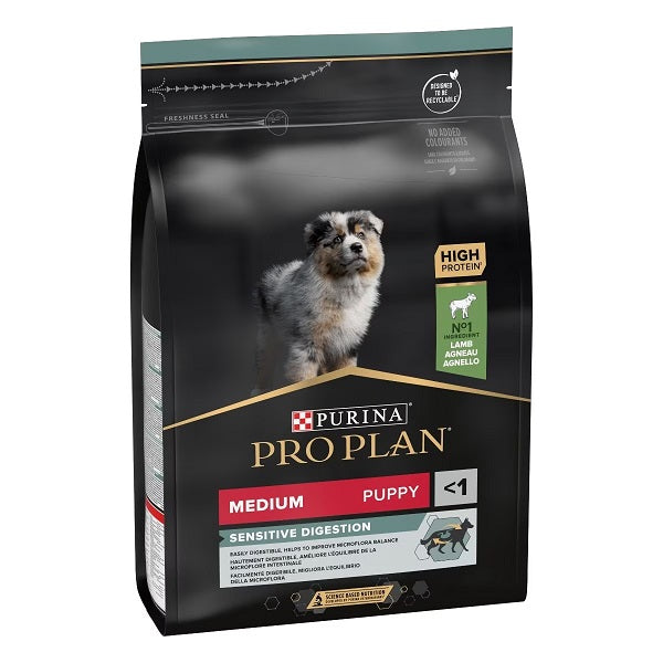 PURINA PRO PLAN MEDIUM PUPPY SENSITIVE DIGESTION AGNELLO 3 KG.