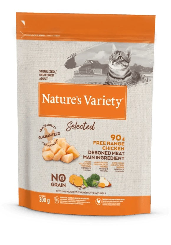 NATURE'S VARIETY CAT SELECTED ADULT STERILIZED POLLO 300 GR.
