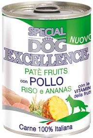 SPECIAL DOG FRUITS PATE' POLLO RISO & ANANAS 400 GR.