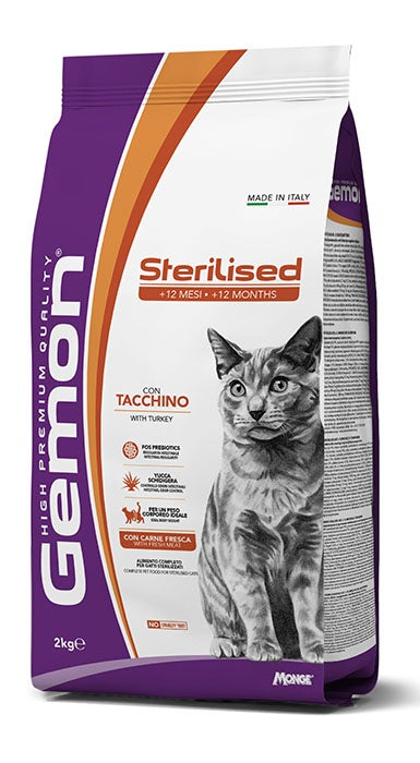 GEMON CAT STERILISED TACCHINO 2 KG.