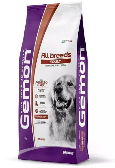 GEMON DOG ADULT MEDIUM AGNELLO & RISO 3 KG.