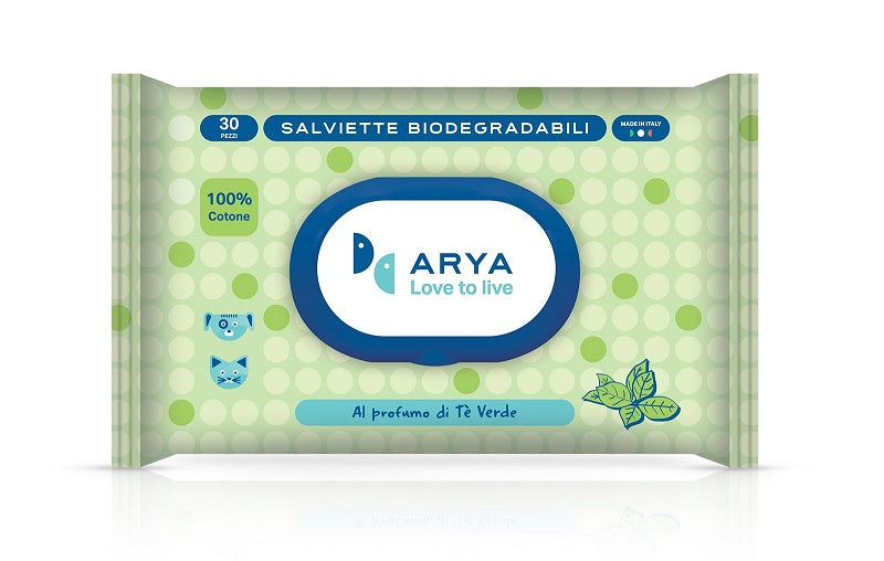 ARYA SALVIETTE DETERGENTI BIO COTONE TE' VERDE 30 PZ.