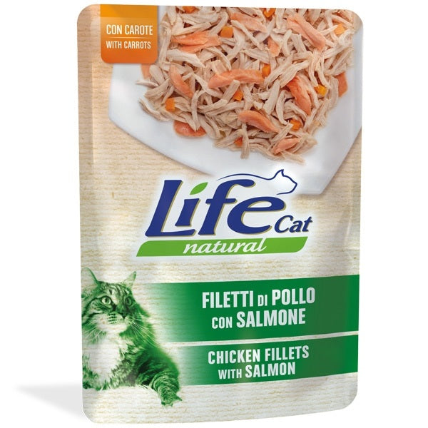 LIFE CAT NATURAL BUSTA POLLO CON SALMONE & CAROTE 70 GR.