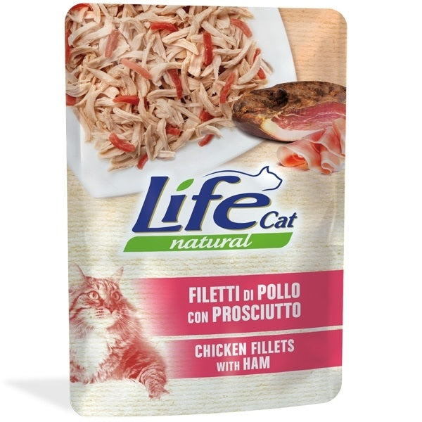 LIFE CAT NATURAL BUSTA POLLO CON PROSCIUTTO 70 GR.