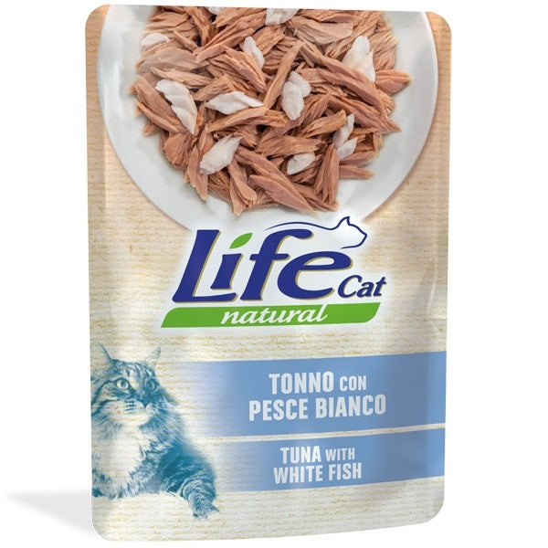 LIFE CAT NATURAL BUSTA TONNO CON PESCE BIANCO 70 GR.