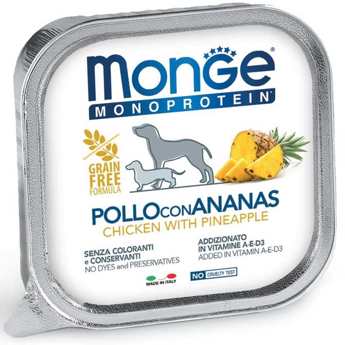 MONGE MONOPROTEICO POLLO & ANANAS 150 GR.
