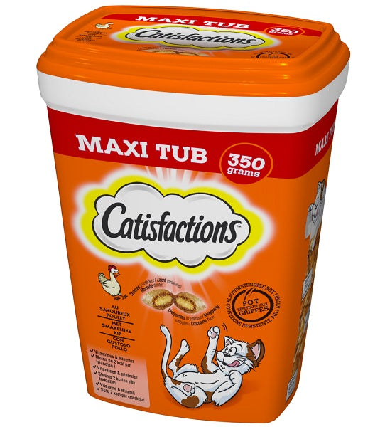 CATISFACTION SNACK POLLO MAXI TUB 350 GR.