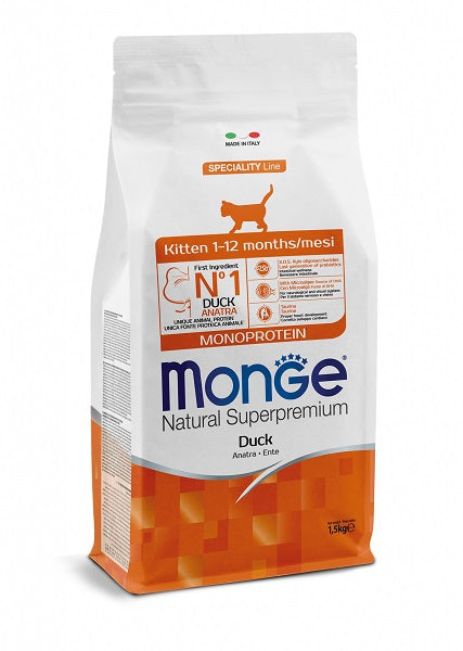 MONGE SUPERPREMIUM CAT KITTEN MONOPROTEIN ANATRA 400 GR.