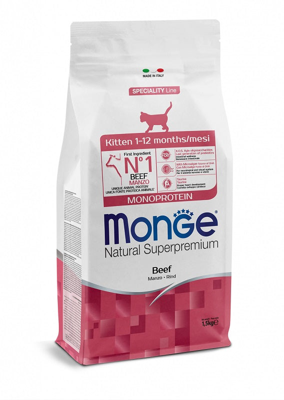 MONGE SUPERPREMIUM CAT KITTEN MONOPROTEIN MANZO 400 GR.