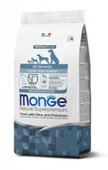 MONGE SPECIALITY LINE PUPPY & JUNIOR ALL BREEDS TROTA, RISO & PATATE 2,5 KG.