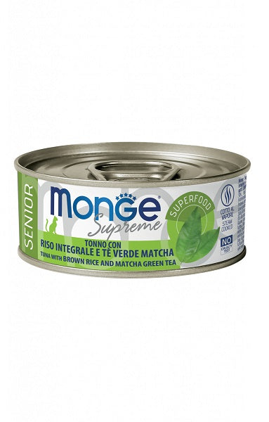 *MONGE SUPREME SENIOR TONNO, RISO INTEGRALE & TE' VERDE MATCHA 80 GR.