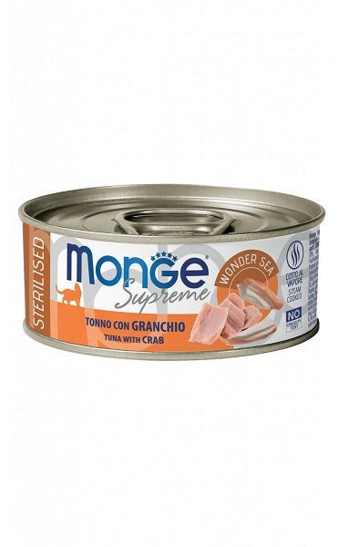 MONGE SUPREME STERILISED TONNO & GRANCHIO 80 GR.