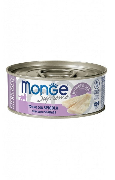 MONGE SUPREME STERILISED TONNO & SPIGOLA 80 GR.