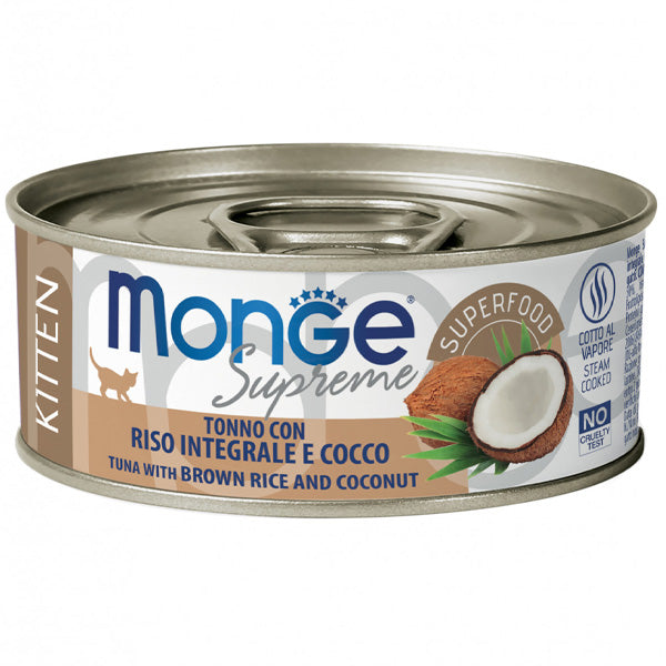 MONGE SUPREME KITTEN TONNO, RISO INTEGRALE & COCCO 80 GR.