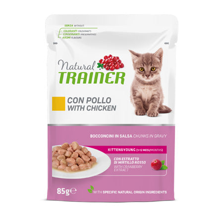NATURAL TRAINER CAT KITTEN POLLO FRESCO SALSA 85 GR.