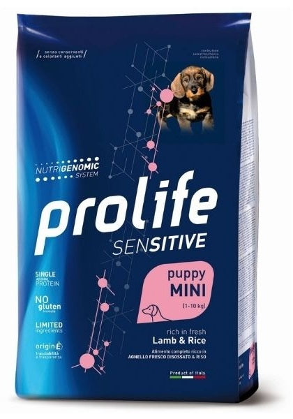 PROLIFE DOG PUPPY SENSITIVE MINI AGNELLO & RISO 600 GR.