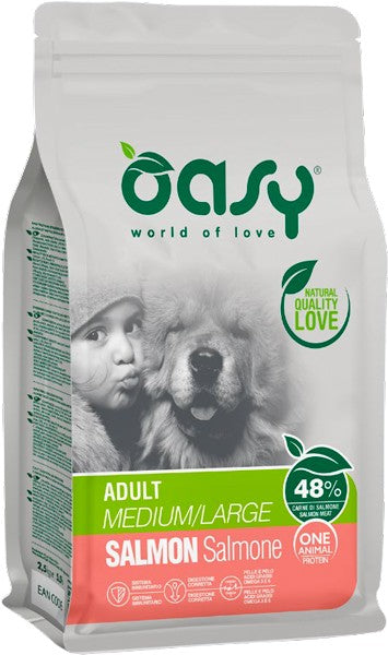OASY DOG ADULT MEDIUM/LARGE SALMONE 12 KG.