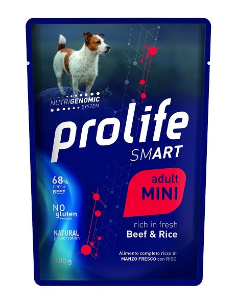 PROLIFE DOG SMART MINI MANZO & RISO 100 GR.