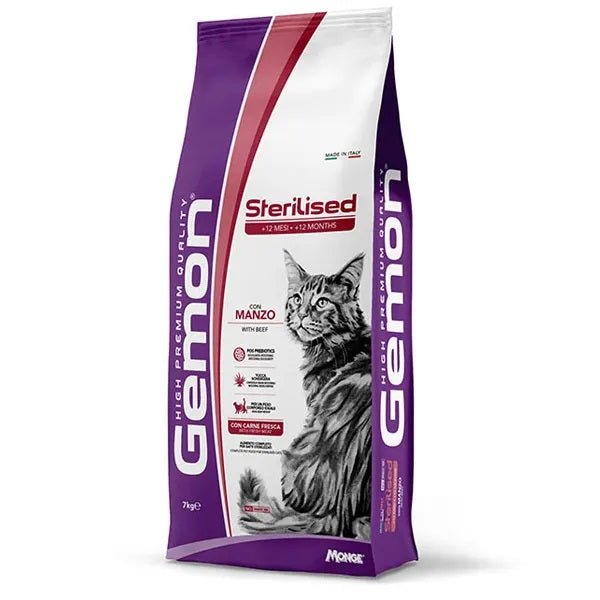 GEMON CAT STERILISED MANZO 7 KG.