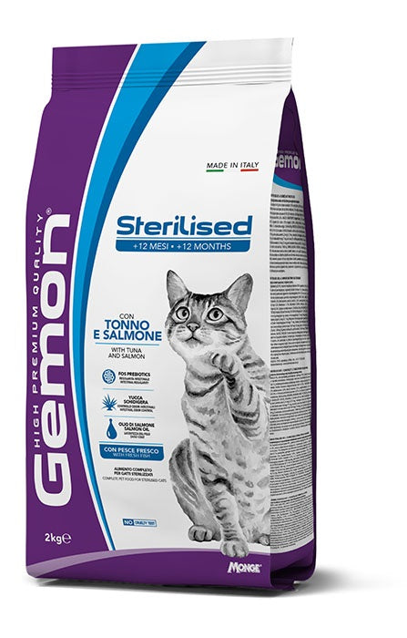 GEMON CAT STERILISED TONNO & SALMONE 7 KG.