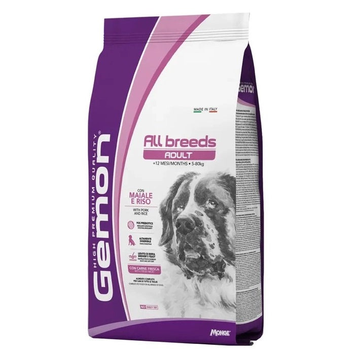 GEMON DOG ADULT ALL BREEDS MAIALE & RISO 3 KG.