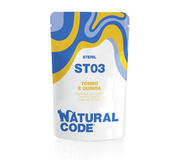 NATURAL CODE STERIL 03 TONNO & QUINOA 70 GR.
