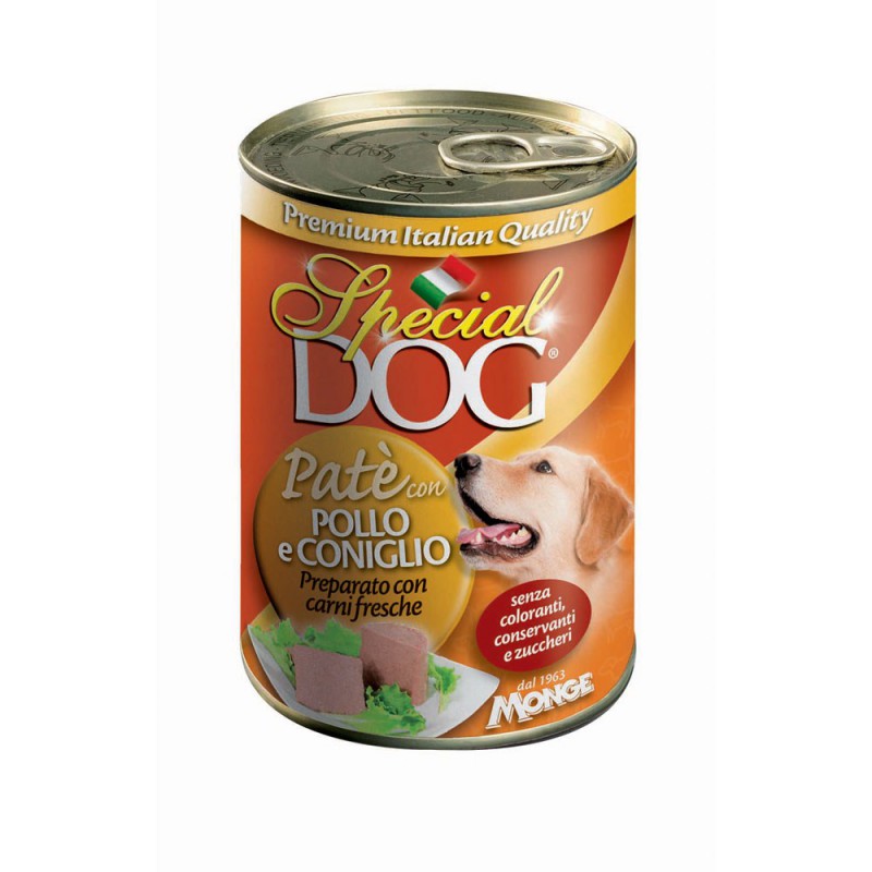 SPECIAL DOG PATE' CON POLLO & CONIGLIO 400 GR.