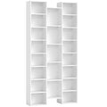 Bibliothèque, étagère à livres, étagère de rangement, 21 compartiments et 10 étagères réglables, 89,5x23,5x181cm, blanc-0