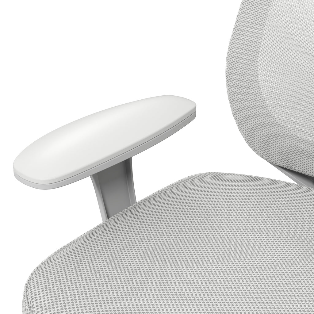 Chaise de bureau tissu mesh hauteur réglable pivotante 360° accoudoirs sur roulettes, gris-8