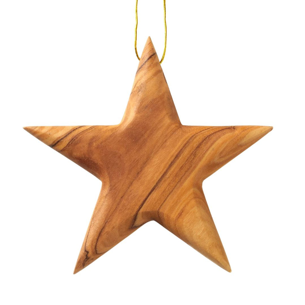 Stella di Natale pendente in legno d’ulivo