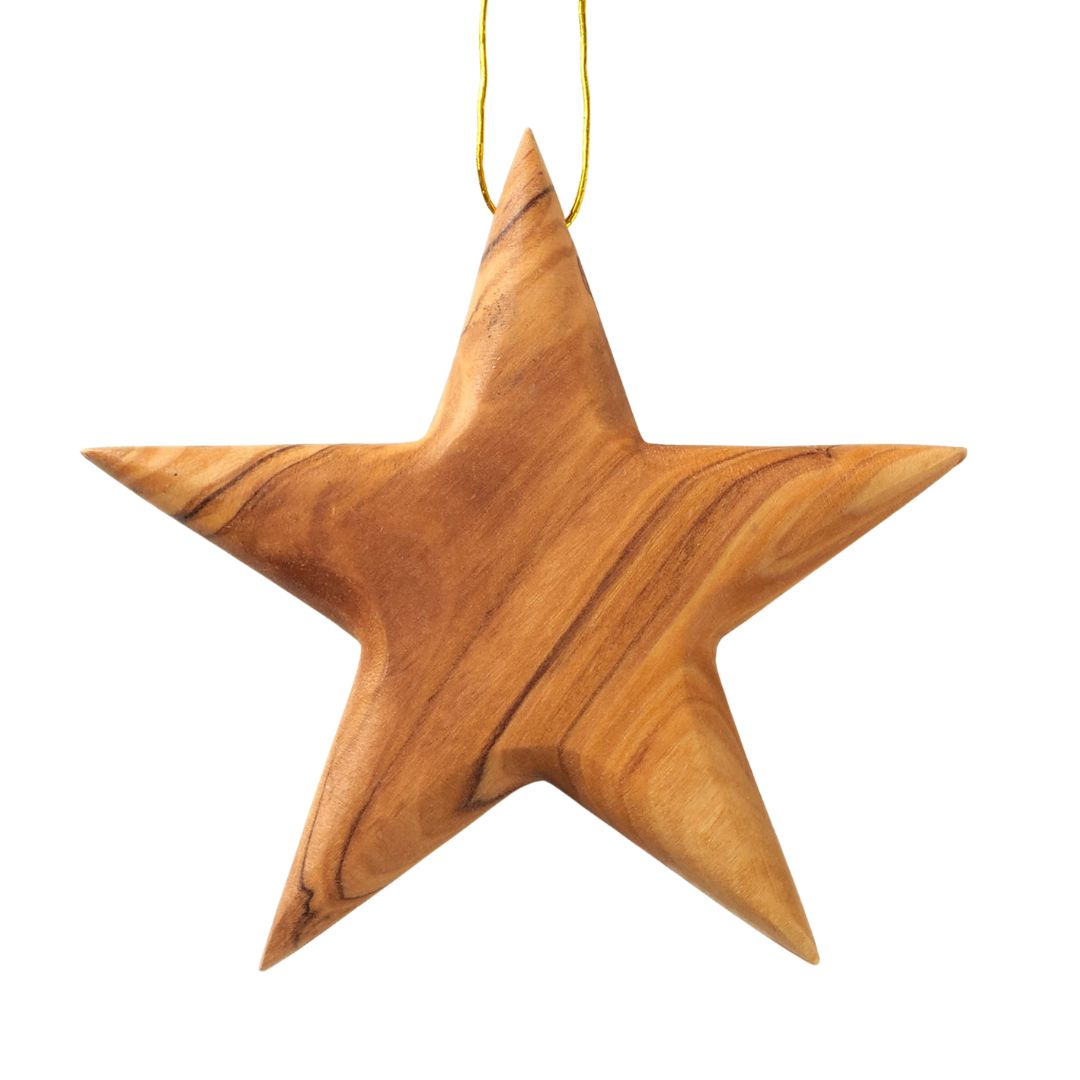 Stella di Natale pendente in legno d’ulivo