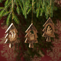 Alberelli di Natale con presepe in legno d’ulivo – set di 3