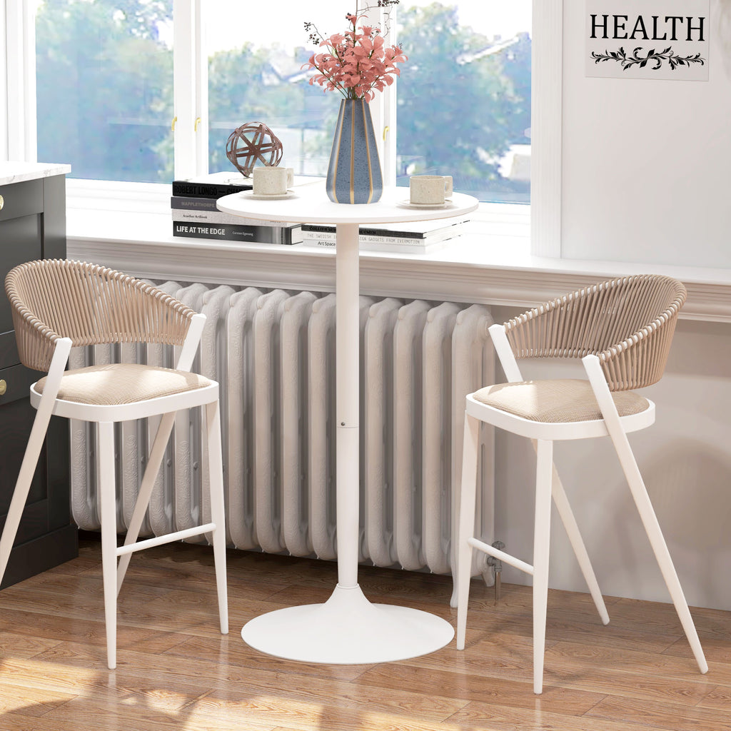 Table de bar ronde table de bistro mange-debout table de cuisine style contemporain plateau peint et cadre en acier-9