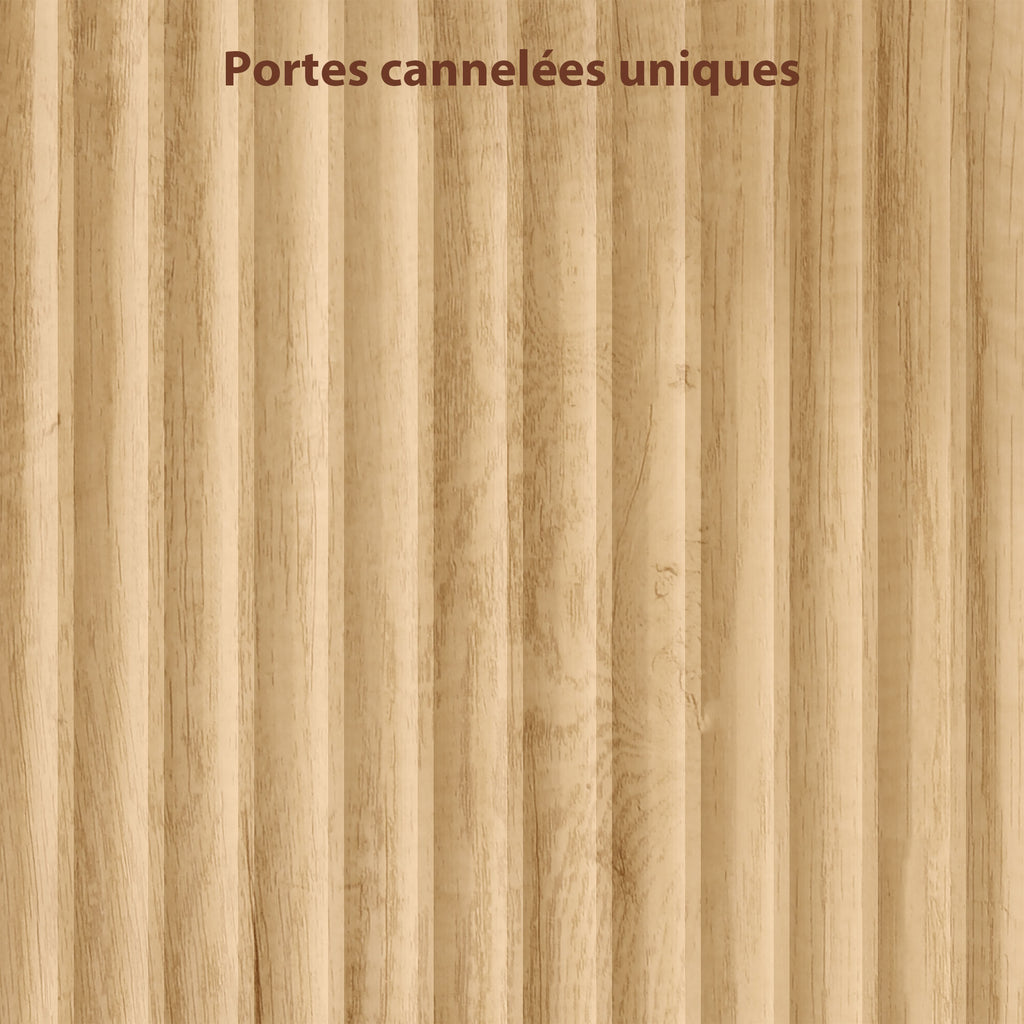 Armoire chambre penderie avec 2 portes à fermeture douce, 2 tiroirs et barre de suspension, 80x50x180cm, bois naturel-7