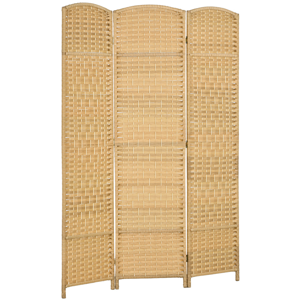 Paravent intérieur en bois 3 panneaux séparateur de pièce pliable pour salon chambre 135 x 180 cm bois naturel-0