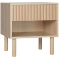 Table de chevet table de nuit avec tiroirs et niches, table d'appoint style moderne pour chambre à coucher, salon, dim. 47 x 47 x 50 cm, finition bois naturel-0