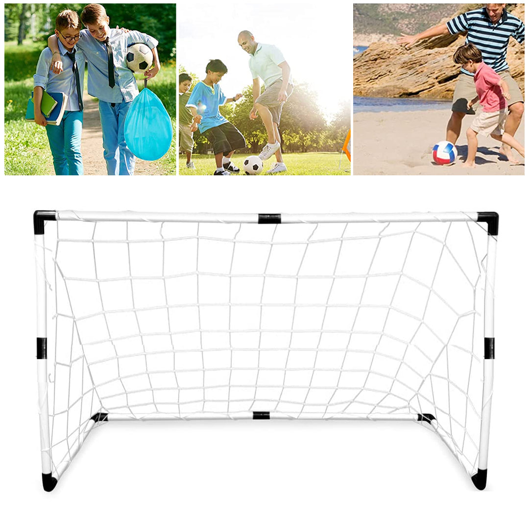Porta da calcio 2 in 1 con pallone e pompa