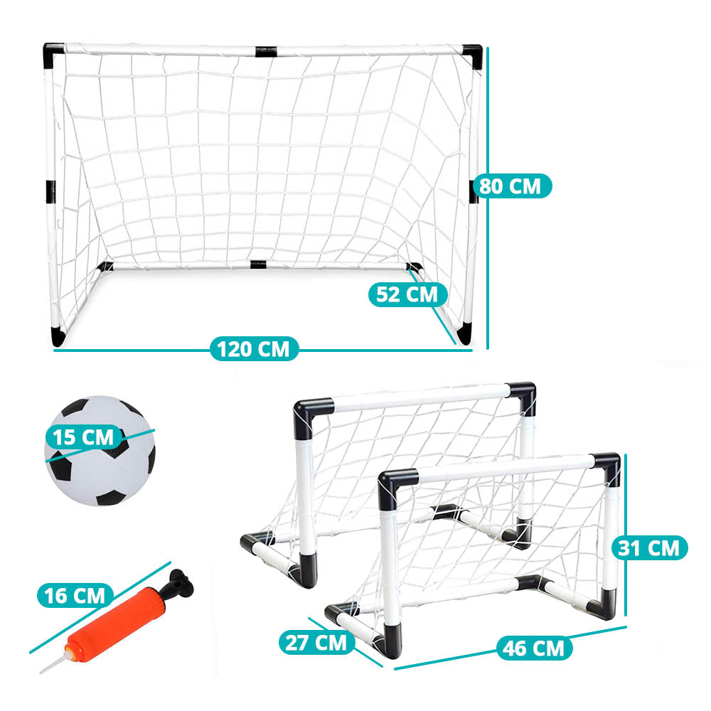 Porta da calcio 2 in 1 con pallone e pompa