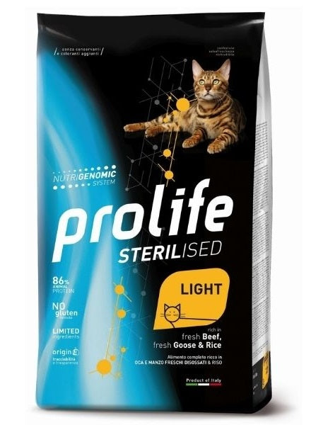PROLIFE CAT STERILIZED LIGHT MANZO, OCA & RISO 400 GR.